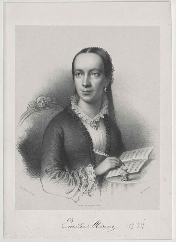 Porträt Emilie Mayer als Litographie